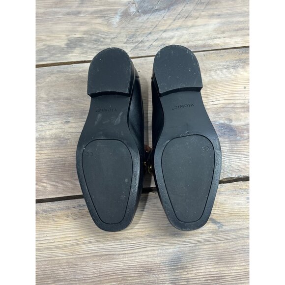 Vionic Mizelle Loafer Womens 7 Black Leather with Gold Chain Accent - Picture 8 of 9